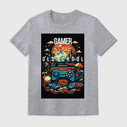 Футболка хлопковая мужская Геймер old school, цвет: меланж