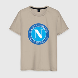 Футболка хлопковая мужская Napoli fc sport, цвет: миндальный