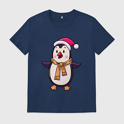Мужская футболка Праздничный пингвин