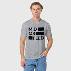 Футболка хлопковая мужская Mid or feed, цвет: меланж — фото 2