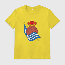 Футболка хлопковая мужская Real Sociedad fc club, цвет: желтый