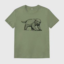 Футболка хлопковая мужская Медоед недоволен, цвет: авокадо