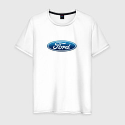 Футболка хлопковая мужская Ford usa auto brend, цвет: белый