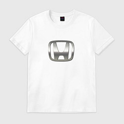 Футболка хлопковая мужская Honda sport auto silver, цвет: белый
