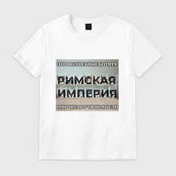 Футболка хлопковая мужская Римская империя котами, цвет: белый