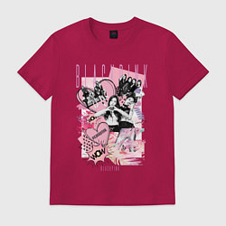 Футболка хлопковая мужская Blackpink коллаж, цвет: маджента