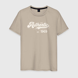 Футболка хлопковая мужская Authentic 1969, цвет: миндальный