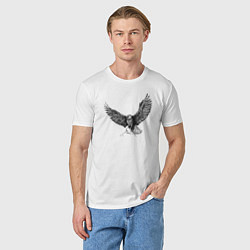 Футболка хлопковая мужская Орёл машет крыльями, цвет: белый — фото 2