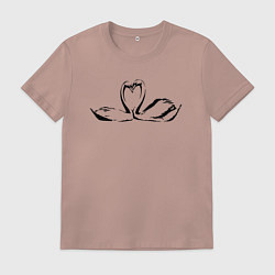 Мужская футболка Пара лебедей трафарет