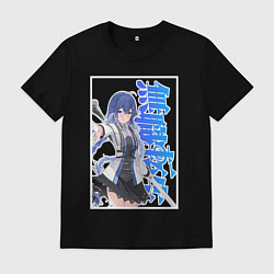 Мужская футболка Рокси Мигурдия - синие иероглифы