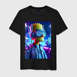 Мужская футболка Cyber Bart - ai art - neon