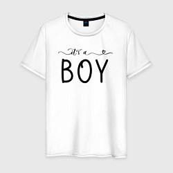 Футболка хлопковая мужская Its a boy phrase, цвет: белый