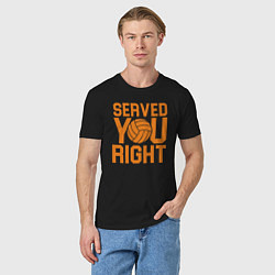 Футболка хлопковая мужская Served you right, цвет: черный — фото 2