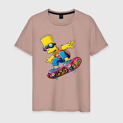 Мужская футболка Bart Simpson on a skateboard - extreme