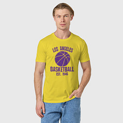 Футболка хлопковая мужская Basketball Los Angeles, цвет: желтый — фото 2