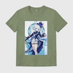 Футболка хлопковая мужская Фурина - Геншин импакт, цвет: авокадо