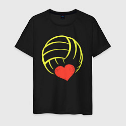 Футболка хлопковая мужская Volley love, цвет: черный