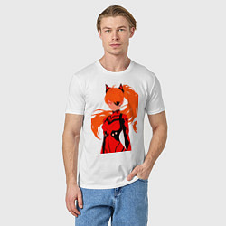 Футболка хлопковая мужская Asuka Langley is Dead Serious, цвет: белый — фото 2