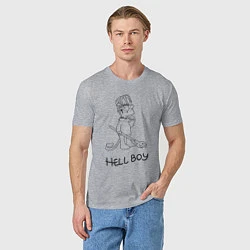 Футболка хлопковая мужская Bart hellboy Lill Peep, цвет: меланж — фото 2
