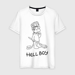 Футболка хлопковая мужская Bart hellboy Lill Peep, цвет: белый