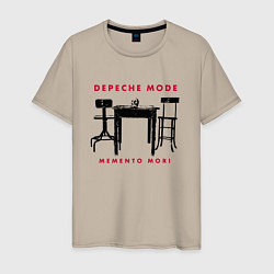 Футболка хлопковая мужская Depeche Mode - Table skull, цвет: миндальный