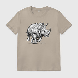 Мужская футболка Носорог бежит