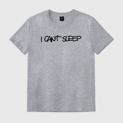 Футболка хлопковая мужская I cant sleep, цвет: меланж