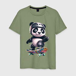 Мужская футболка Cool panda on a skateboard - extreme