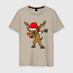 Футболка хлопковая мужская Deer dabbing, цвет: миндальный