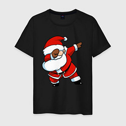 Футболка хлопковая мужская Santa dabbing dance, цвет: черный