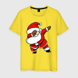 Футболка хлопковая мужская Santa dabbing dance, цвет: желтый