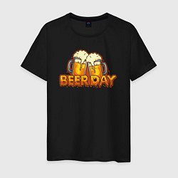 Футболка хлопковая мужская Beer day, цвет: черный