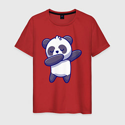 Футболка хлопковая мужская Dabbing panda, цвет: красный