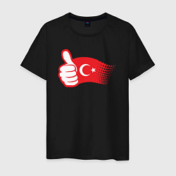 Футболка хлопковая мужская Турецкий лайк, цвет: черный