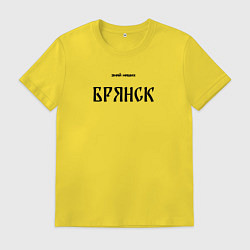 Футболка хлопковая мужская Знай наших: Брянск, цвет: желтый