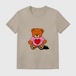 Мужская футболка Плюшевый мишка с сердечком