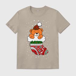 Мужская футболка Игрушечный мишка в носке