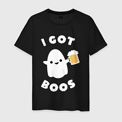 Футболка хлопковая мужская I got boos, цвет: черный