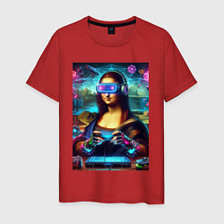 Мужская футболка Mona Lisa is an avid gamer - cyberpunk