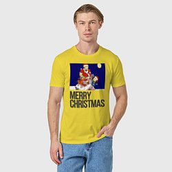 Футболка хлопковая мужская Merry Christmas Simpsons, цвет: желтый — фото 2