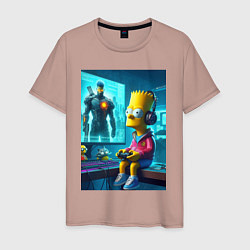 Мужская футболка Bart Simpson is an avid gamer