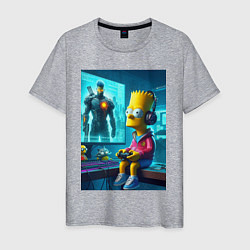 Мужская футболка Bart Simpson is an avid gamer