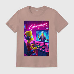 Мужская футболка Gamer Bart - cyberpunk
