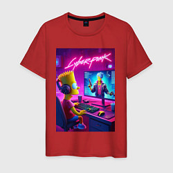 Мужская футболка Gamer Bart - cyberpunk