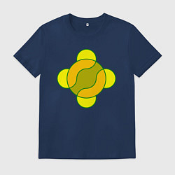 Футболка хлопковая мужская Игра окружностей, цвет: тёмно-синий