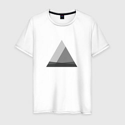 Футболка хлопковая мужская Минималистичные треугольники, цвет: белый
