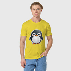 Футболка хлопковая мужская Пингвин цыпленок, цвет: желтый — фото 2