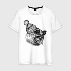 Мужская футболка Орущий суслик-хипстер