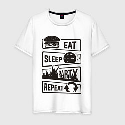 Мужская футболка Есть спать вечеринка