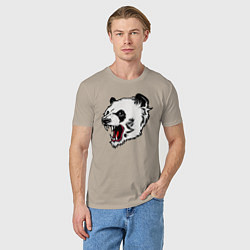 Футболка хлопковая мужская Оскал панды, цвет: миндальный — фото 2